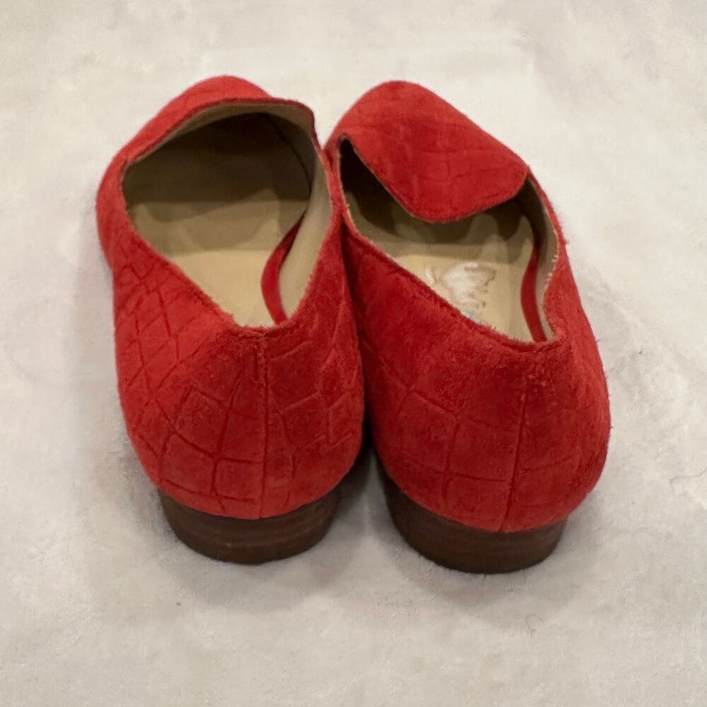Vince Camuto Red Suede Shoes sz 7.5 VP Melley Pointed Toe Flats - Picture 6 of 7
